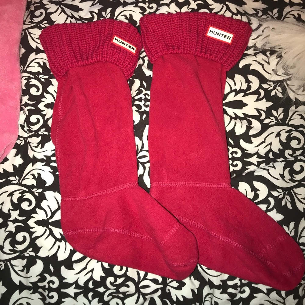 HUNTER ORIGINAL CABLE KNIT TALL BOOT SOCKS RED